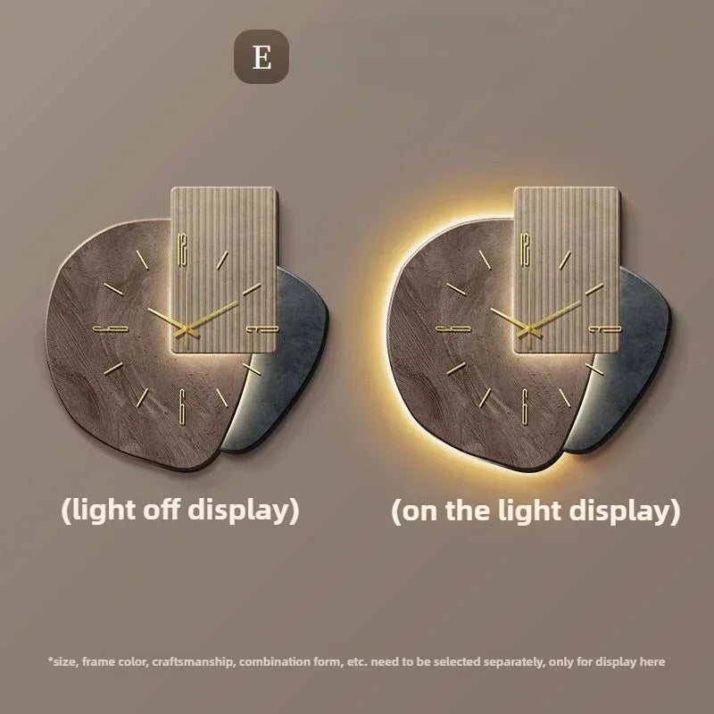 Modern LED Wall Clock - Warm Light Glow | Silent Quartz Movement