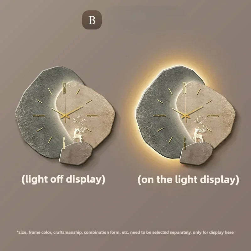 Modern LED Wall Clock - Warm Light Glow | Silent Quartz Movement