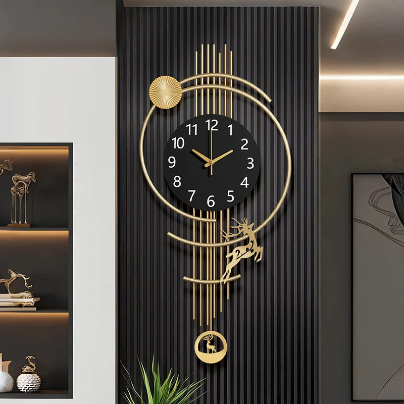 Digital wall clock with clear time and date display mounted in a modern bathroom