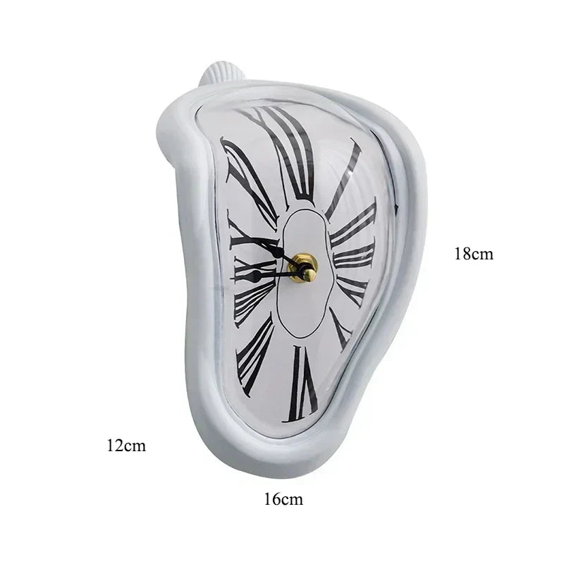 Surrealist Wall Clock with Plexiglas Mirror - Salvador Dali Style