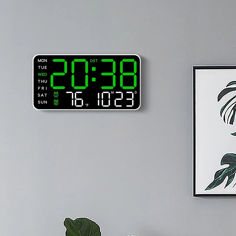 Remote control for digital LED wall clock with dual alarm settings