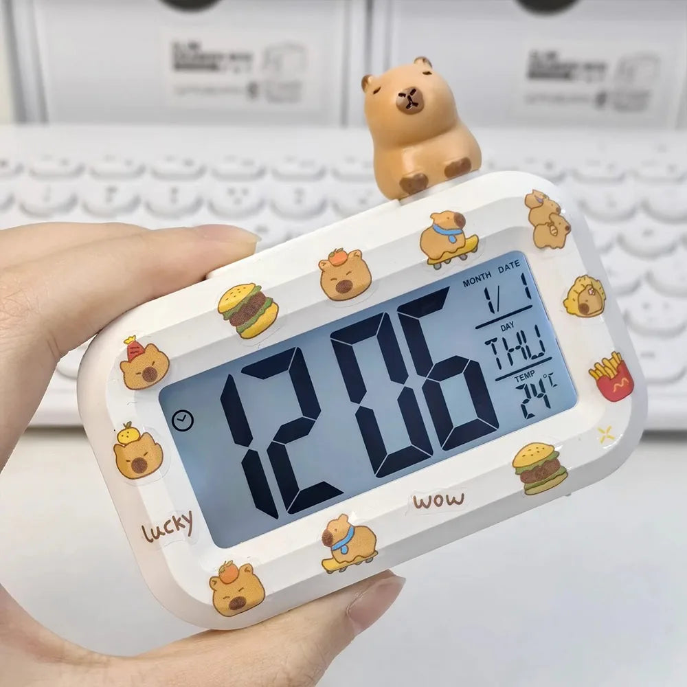 LED Digital Wall Clock with Temperature Sensor - Mini Design