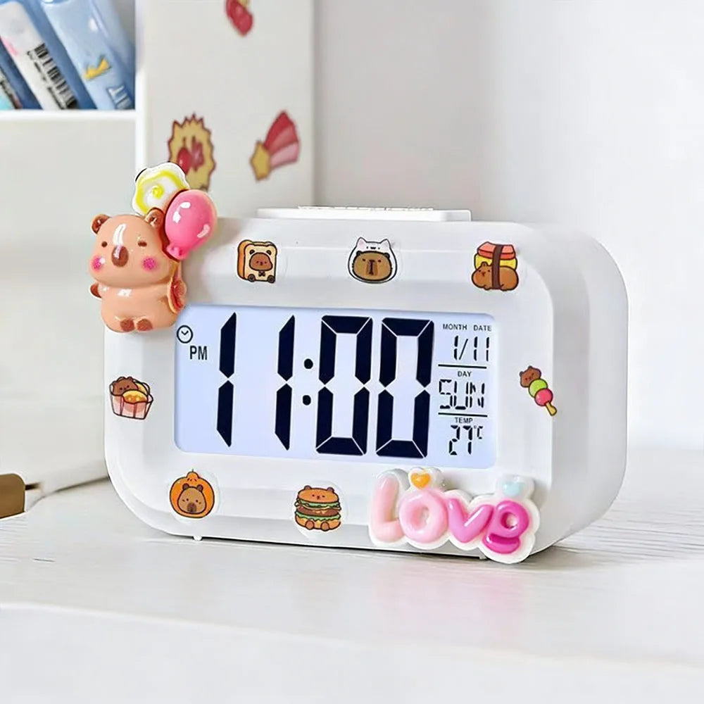 LED Digital Wall Clock with Temperature Sensor - Mini Design