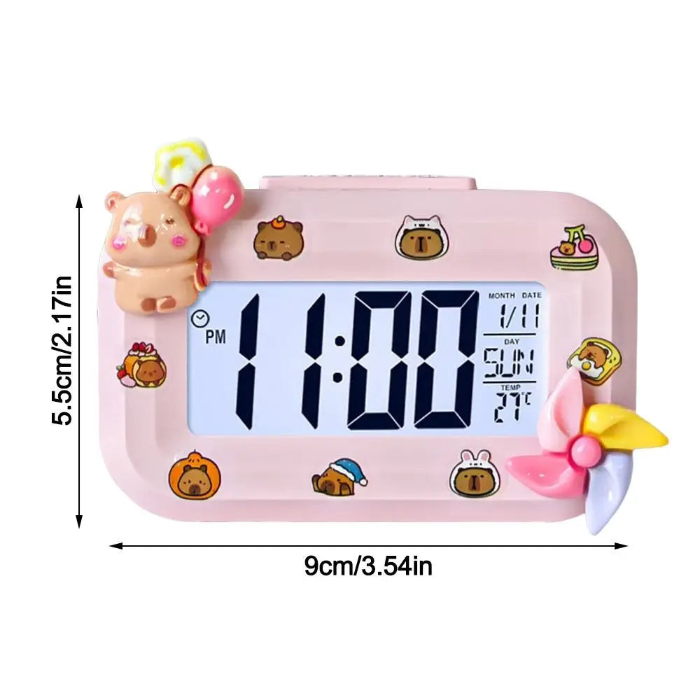 LED Digital Wall Clock with Temperature Sensor - Mini Design