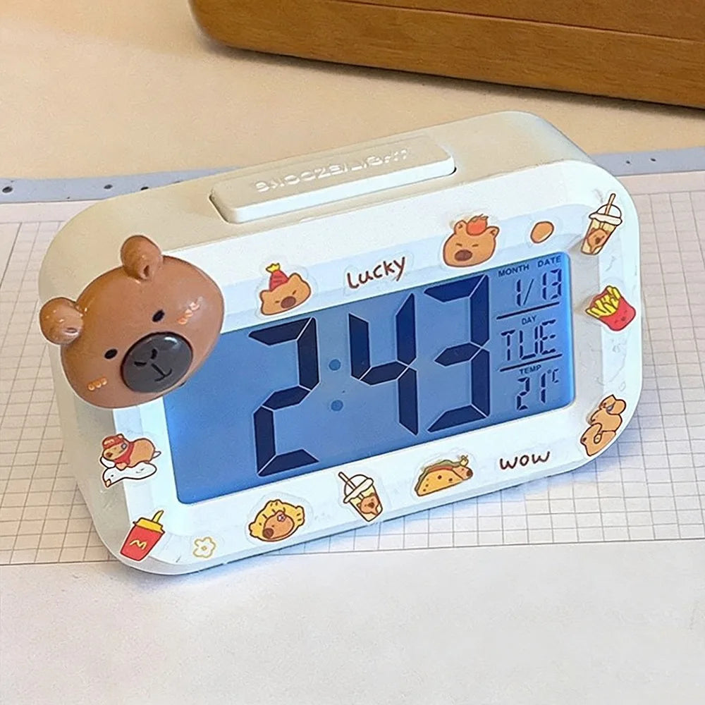LED Digital Wall Clock with Temperature Sensor - Mini Design
