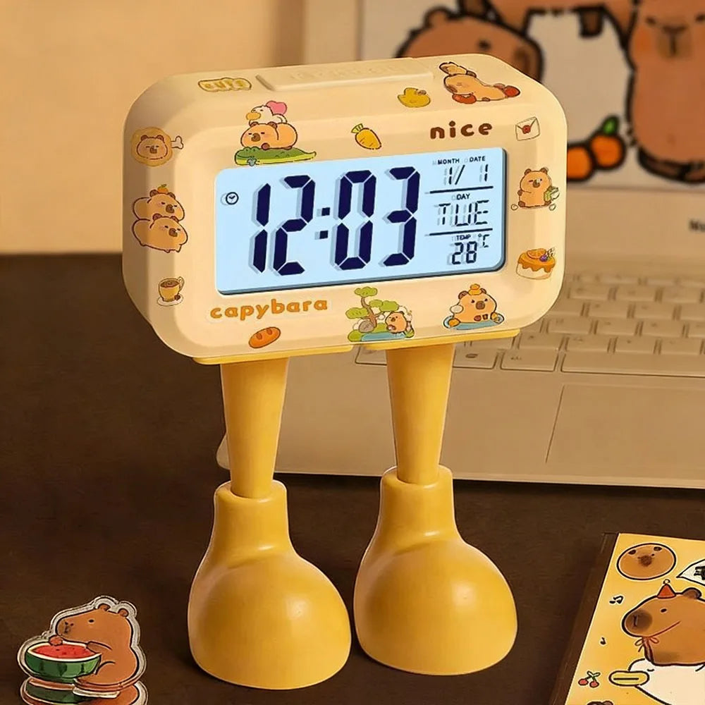 LED Digital Wall Clock with Temperature Sensor - Mini Design