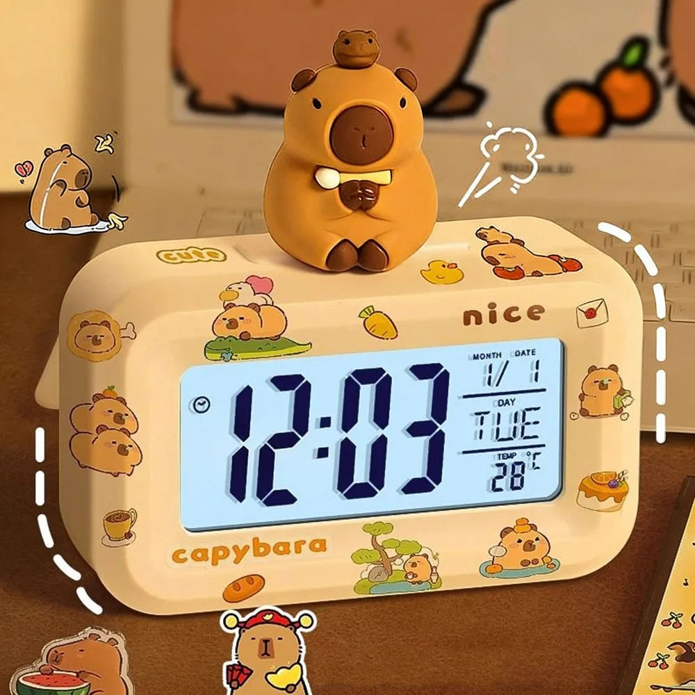 LED Digital Wall Clock with Temperature Sensor - Mini Design