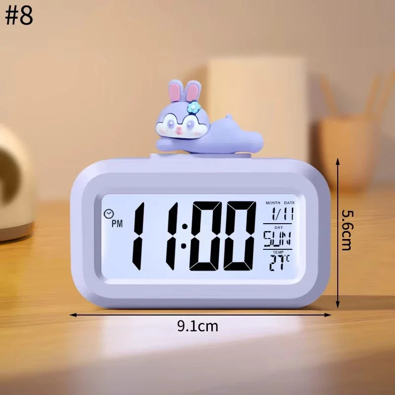 LED Digital Pig Night Light Alarm Clock - Cute Bedside Design