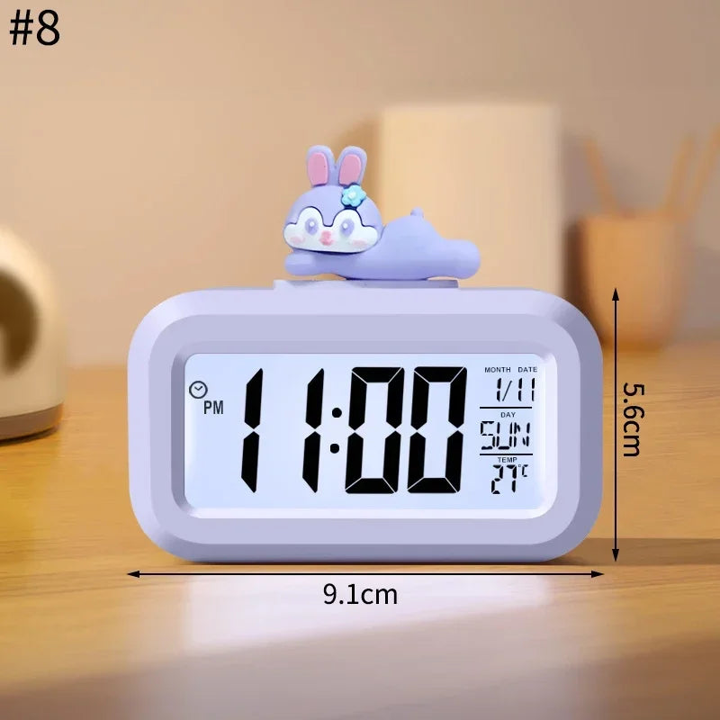 LED Digital Pig Night Light Alarm Clock - Cute Bedside Design