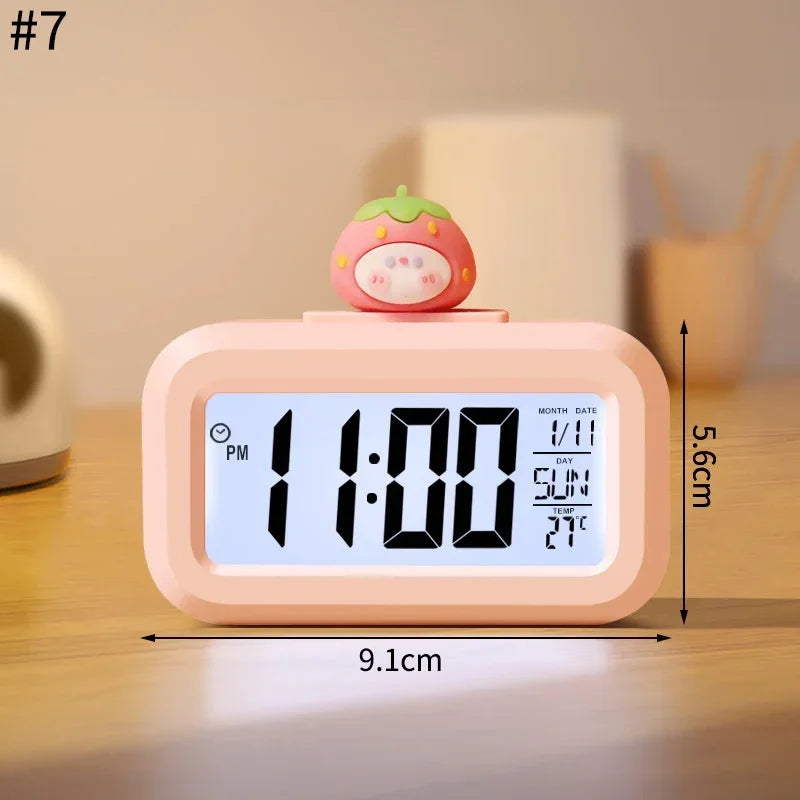 LED Digital Pig Night Light Alarm Clock - Cute Bedside Design