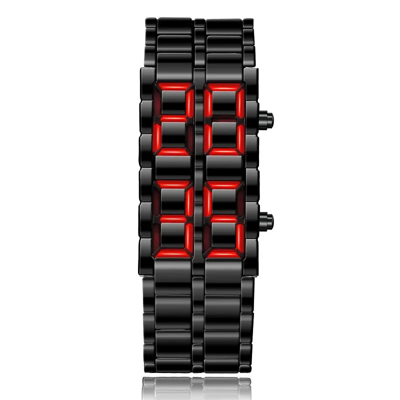 Men's Metal LED Digital Watch with Alarm Function