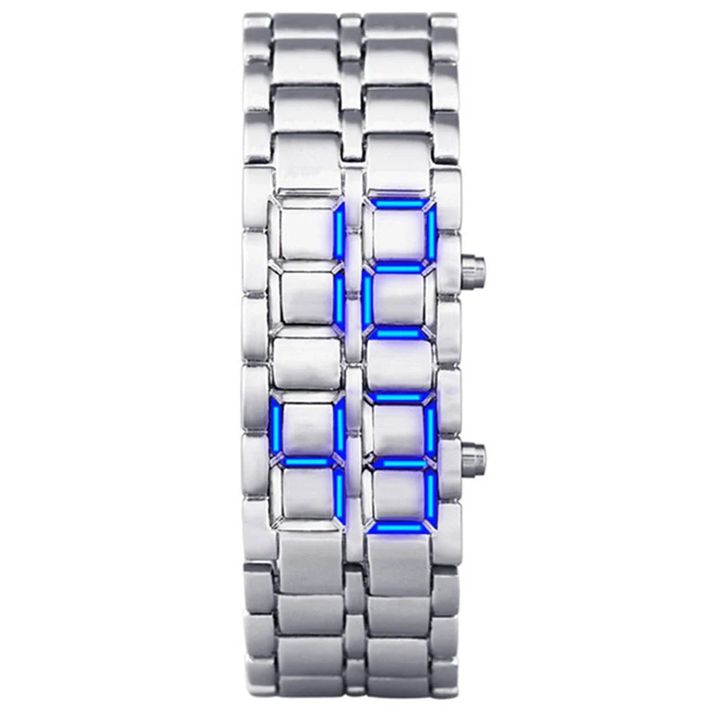 Men's Metal LED Digital Watch with Alarm Function