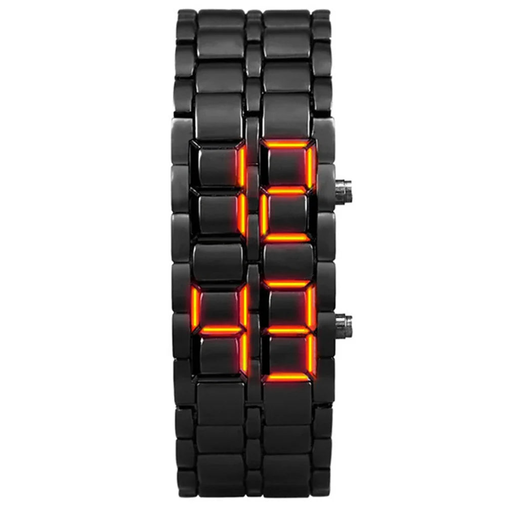 Men's Metal LED Digital Watch with Alarm Function