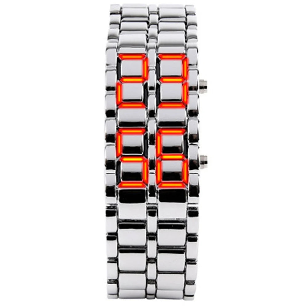Men's Metal LED Digital Watch with Alarm Function