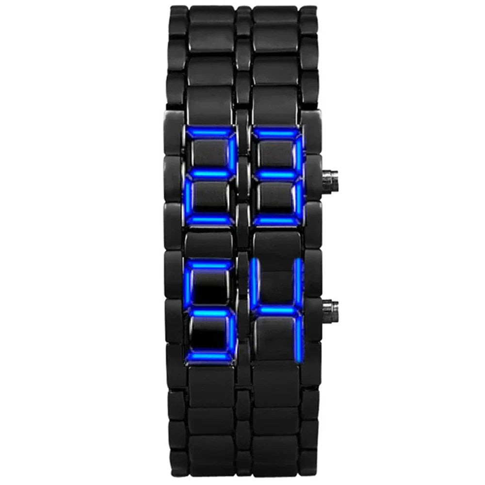 Men's Metal LED Digital Watch with Alarm Function