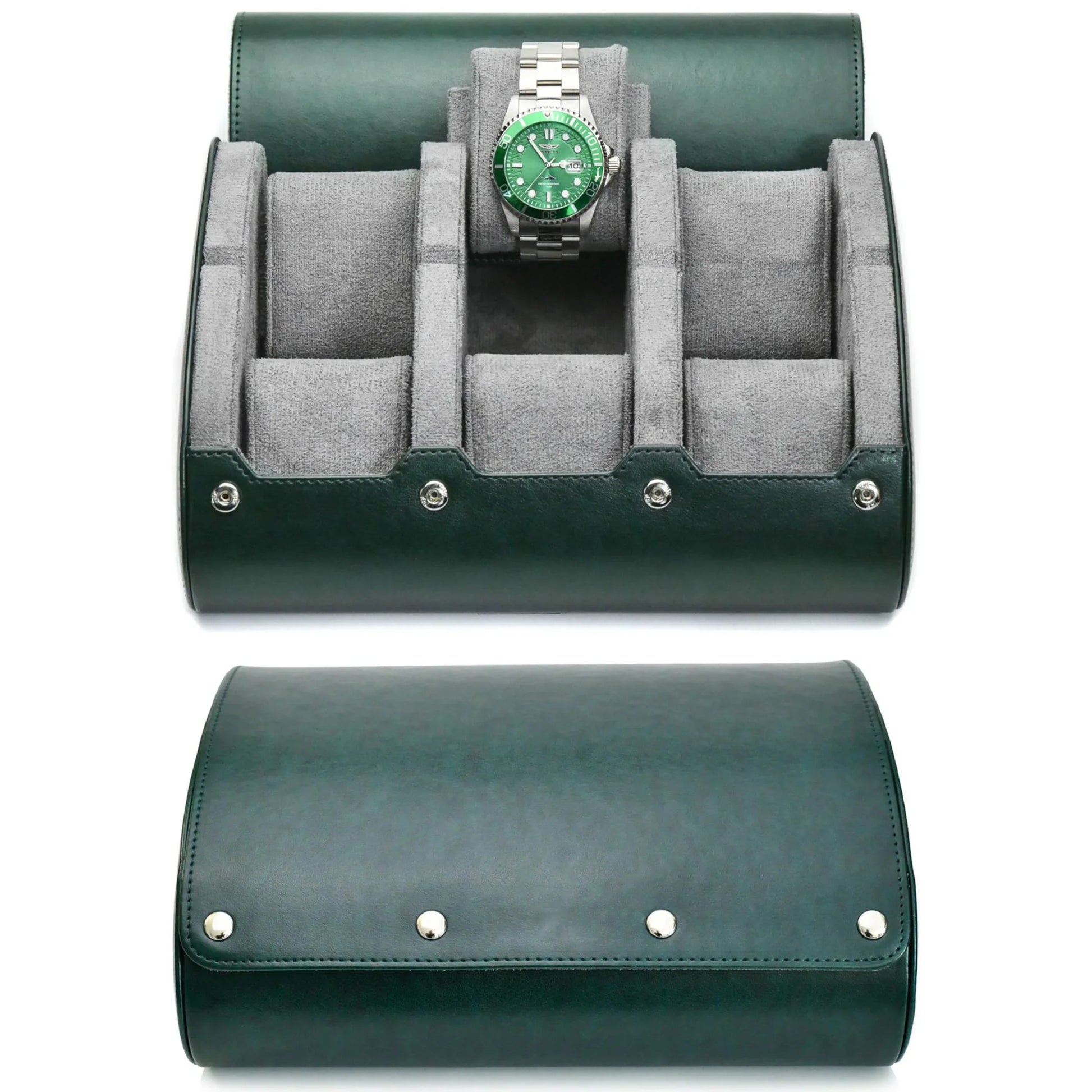 Travel Watch Organizer Roll - PU Leather Case with Multiple Slots