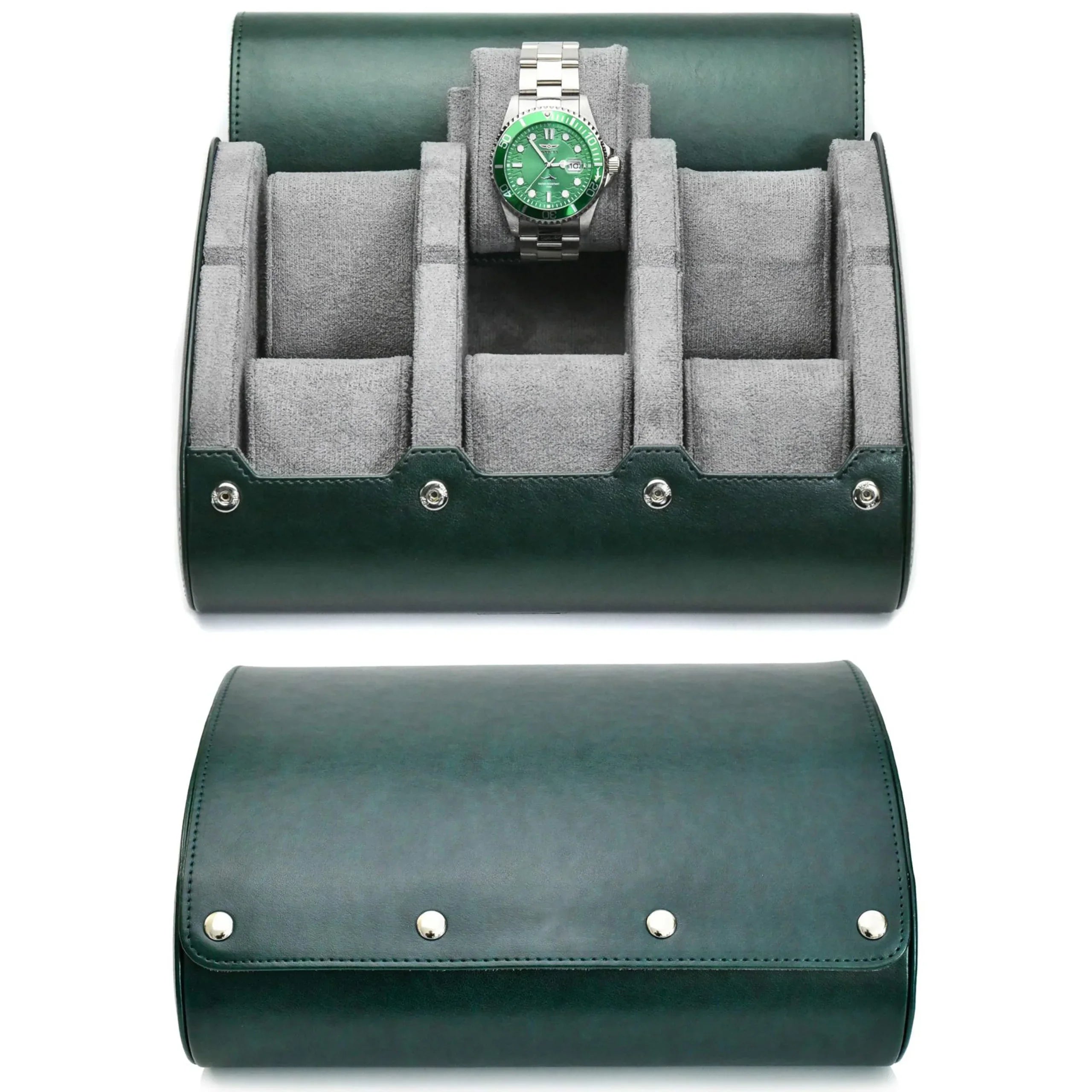 Travel Watch Organizer Roll - PU Leather Case with Multiple Slots