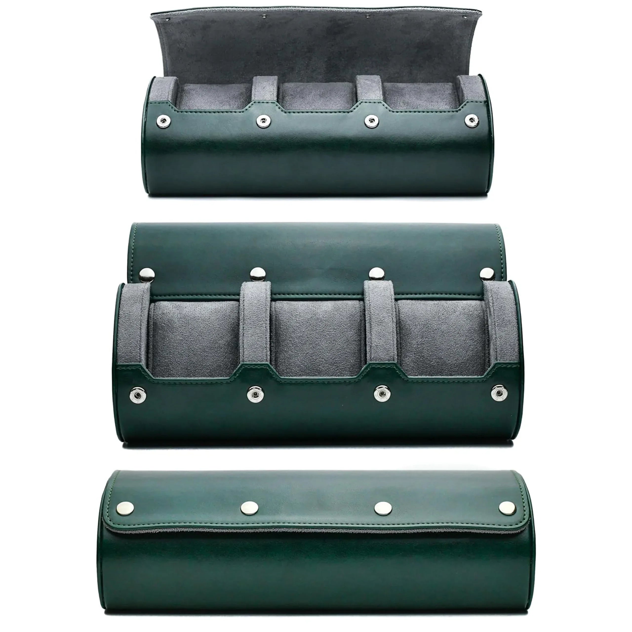 Travel Watch Organizer Roll - PU Leather Case with Multiple Slots