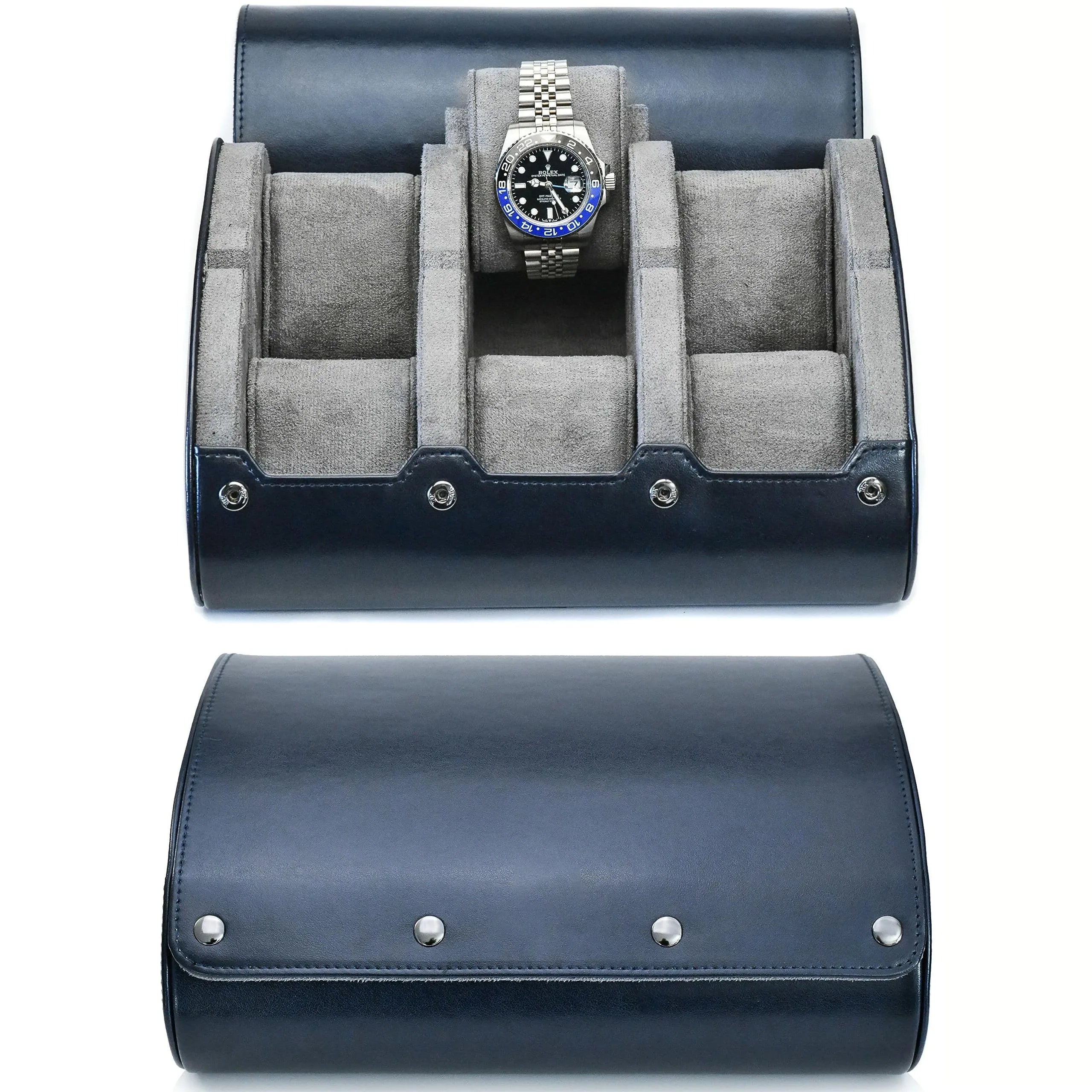 Travel Watch Organizer Roll - PU Leather Case with Multiple Slots