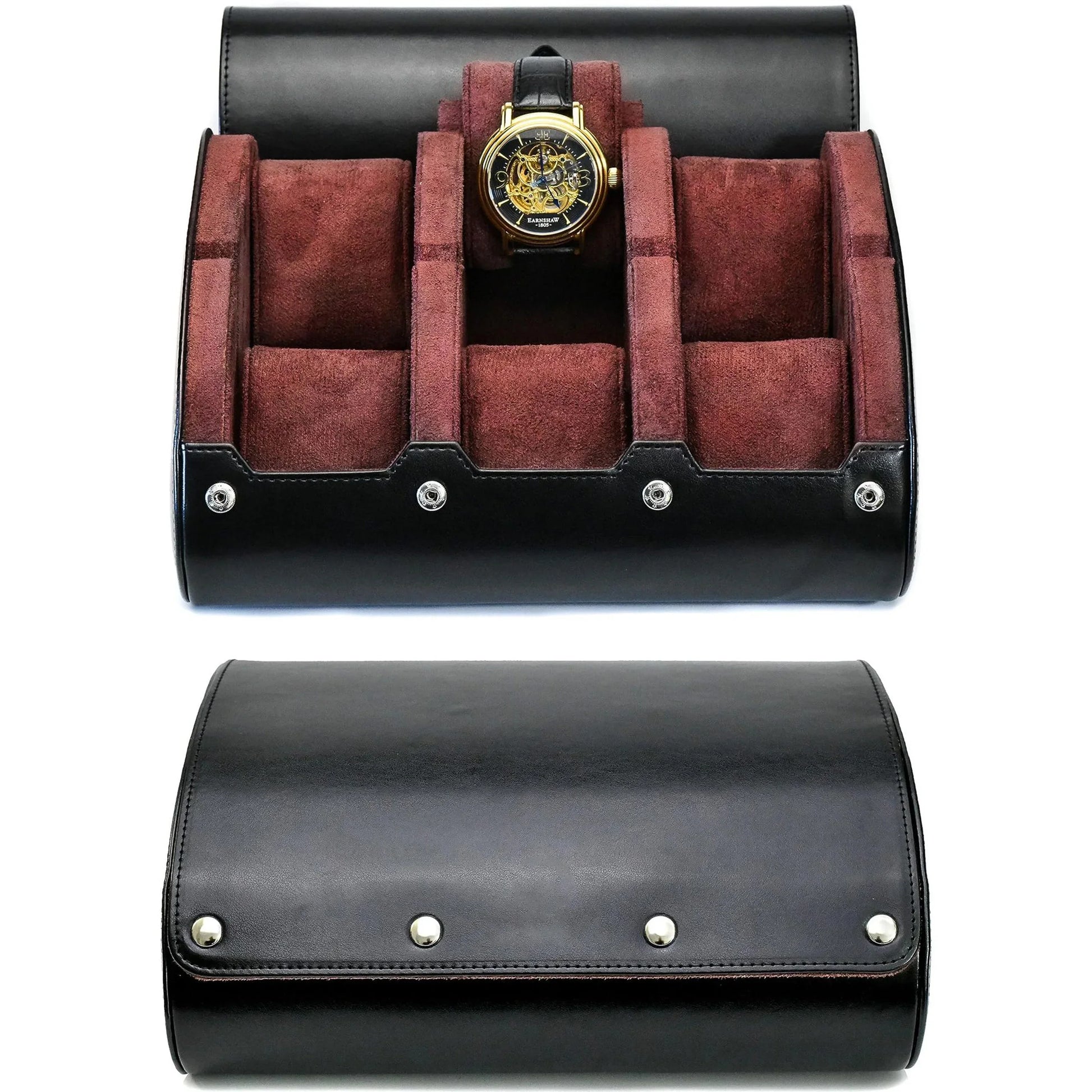 Travel Watch Organizer Roll - PU Leather Case with Multiple Slots