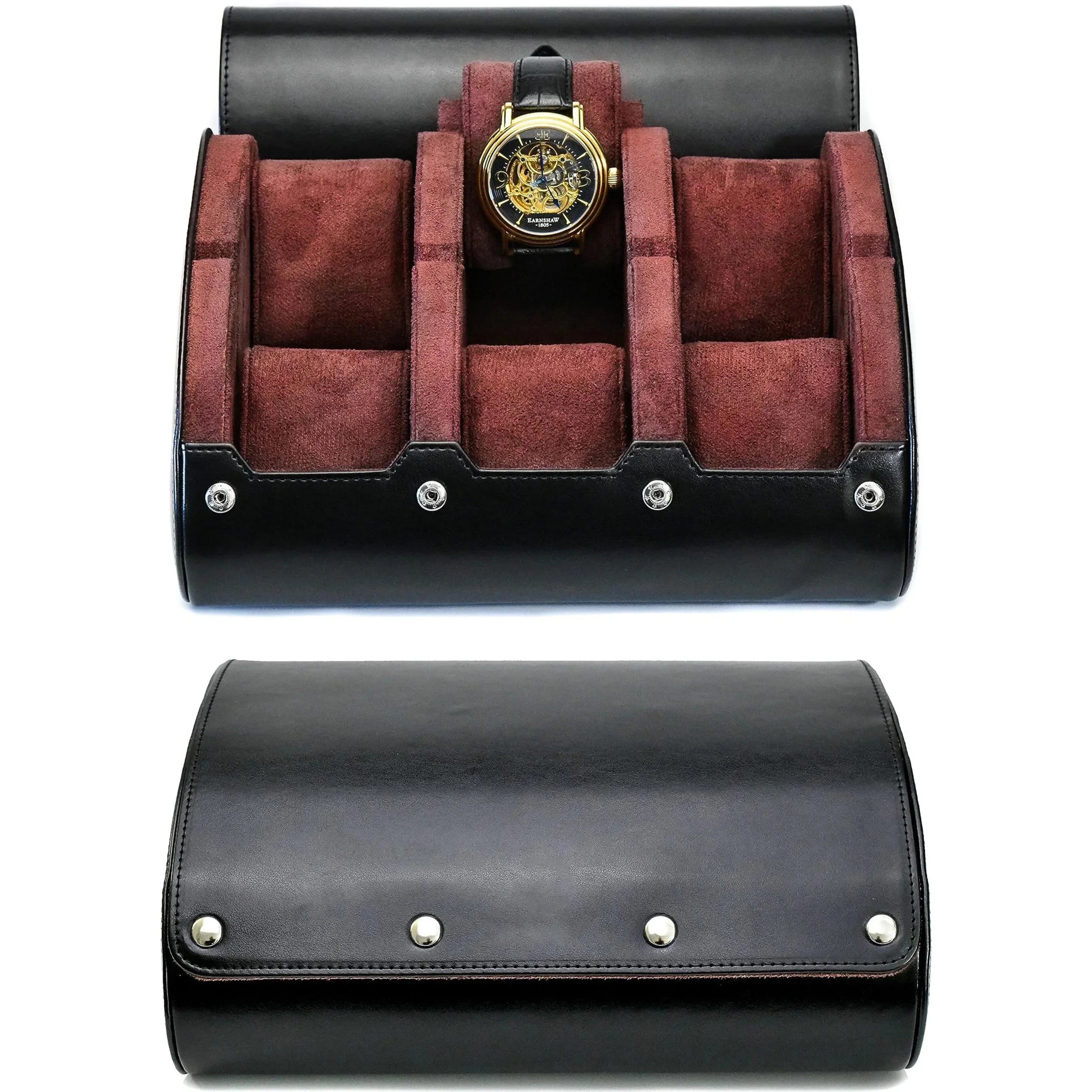 Travel Watch Organizer Roll - PU Leather Case with Multiple Slots