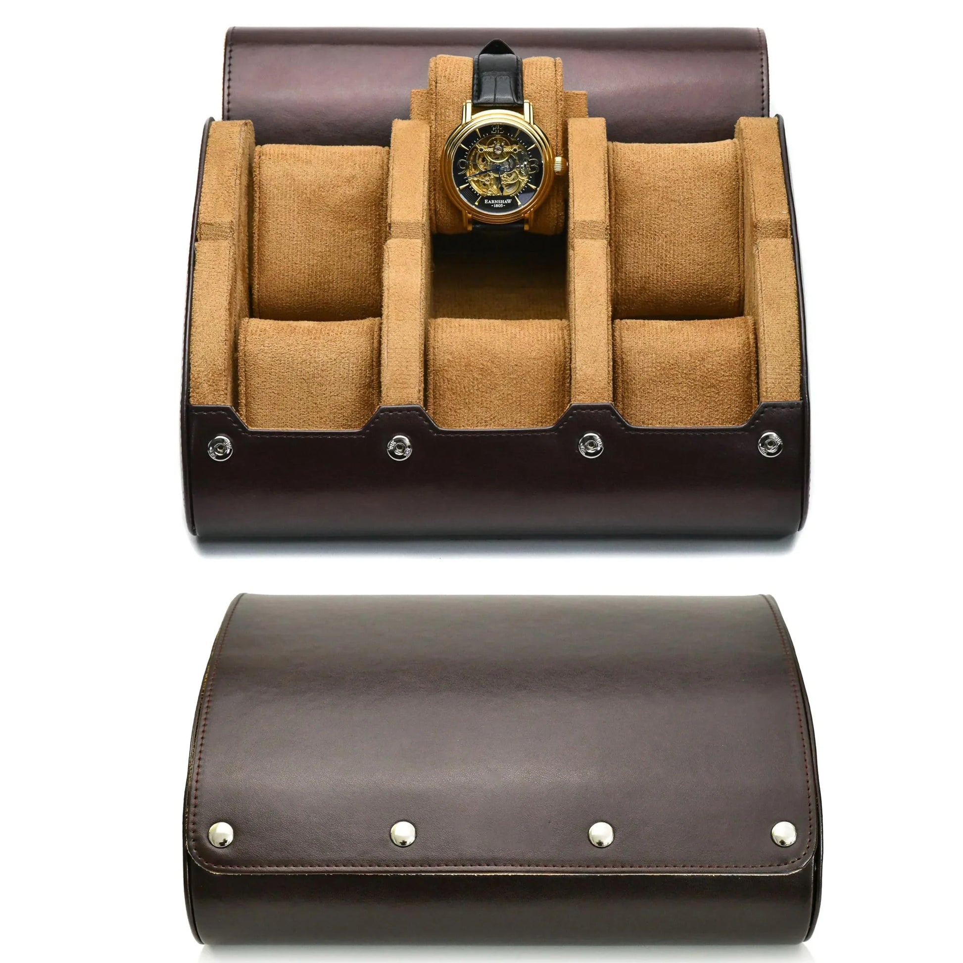 Travel Watch Organizer Roll - PU Leather Case with Multiple Slots
