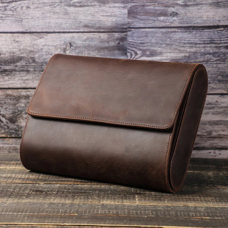 Genuine Leather Watch Organizer Box - 6 or 8 Slot Storage Case
