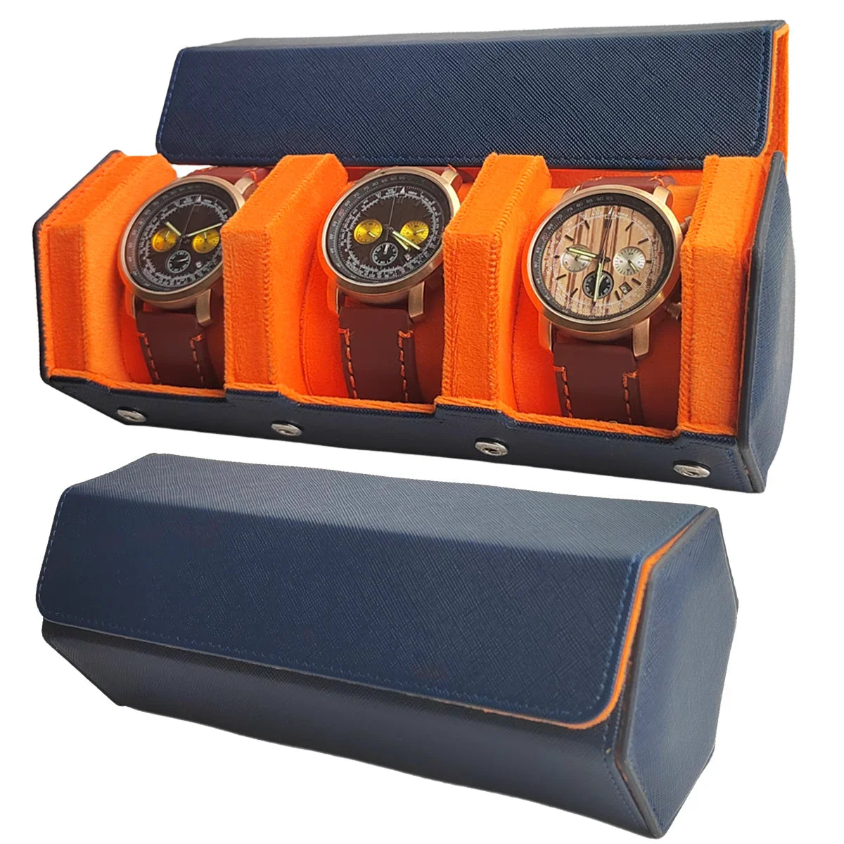 Vintage Leather Watch Organizer - 1, 2 & 3 Slot Travel Case