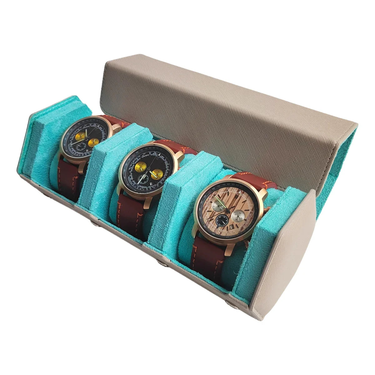 Vintage Leather Watch Organizer - 1, 2 & 3 Slot Travel Case