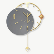 Offset design modern wall clock with abstract circular pattern in acrylic and metal