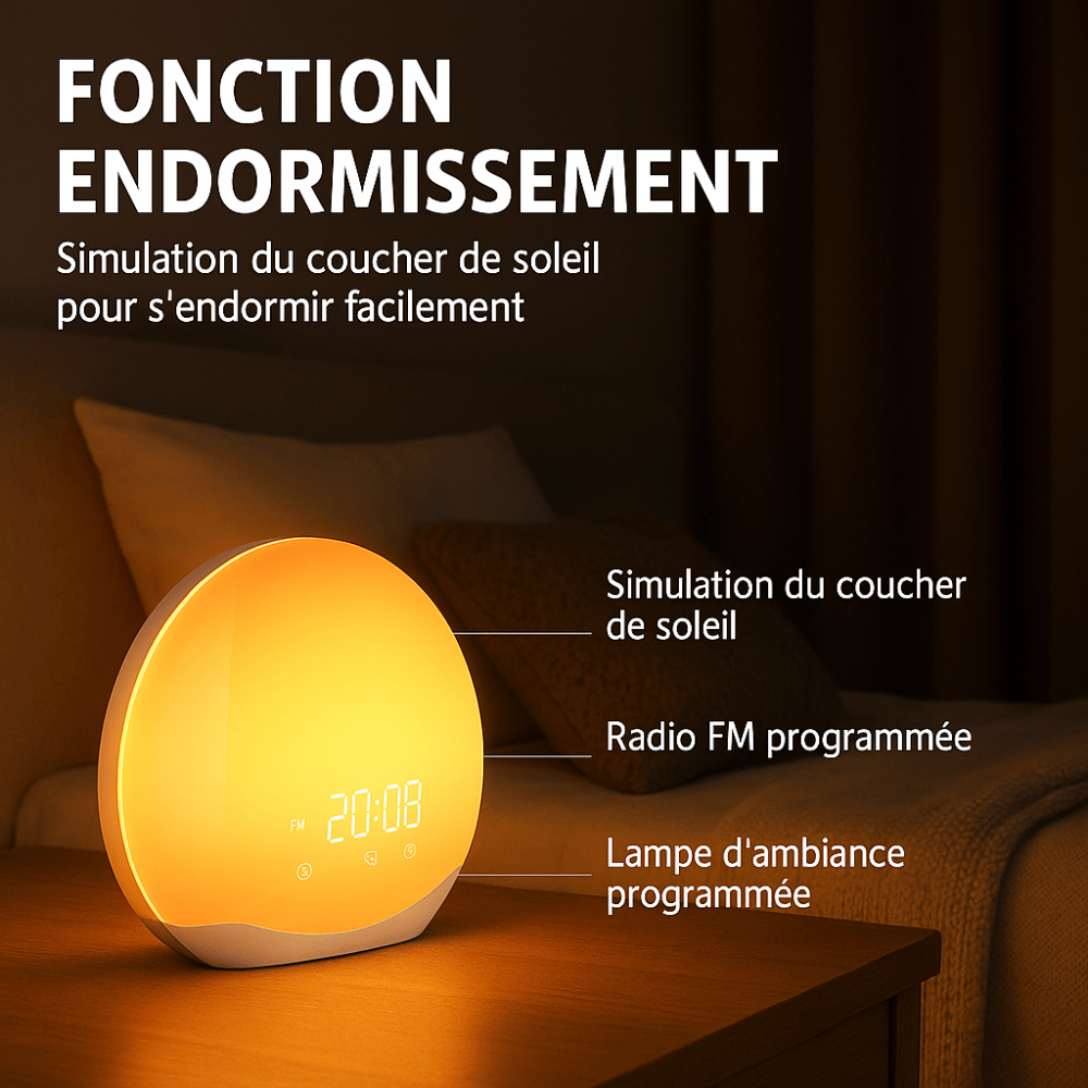 Touch control alarm clock displaying time with soft LED backlight