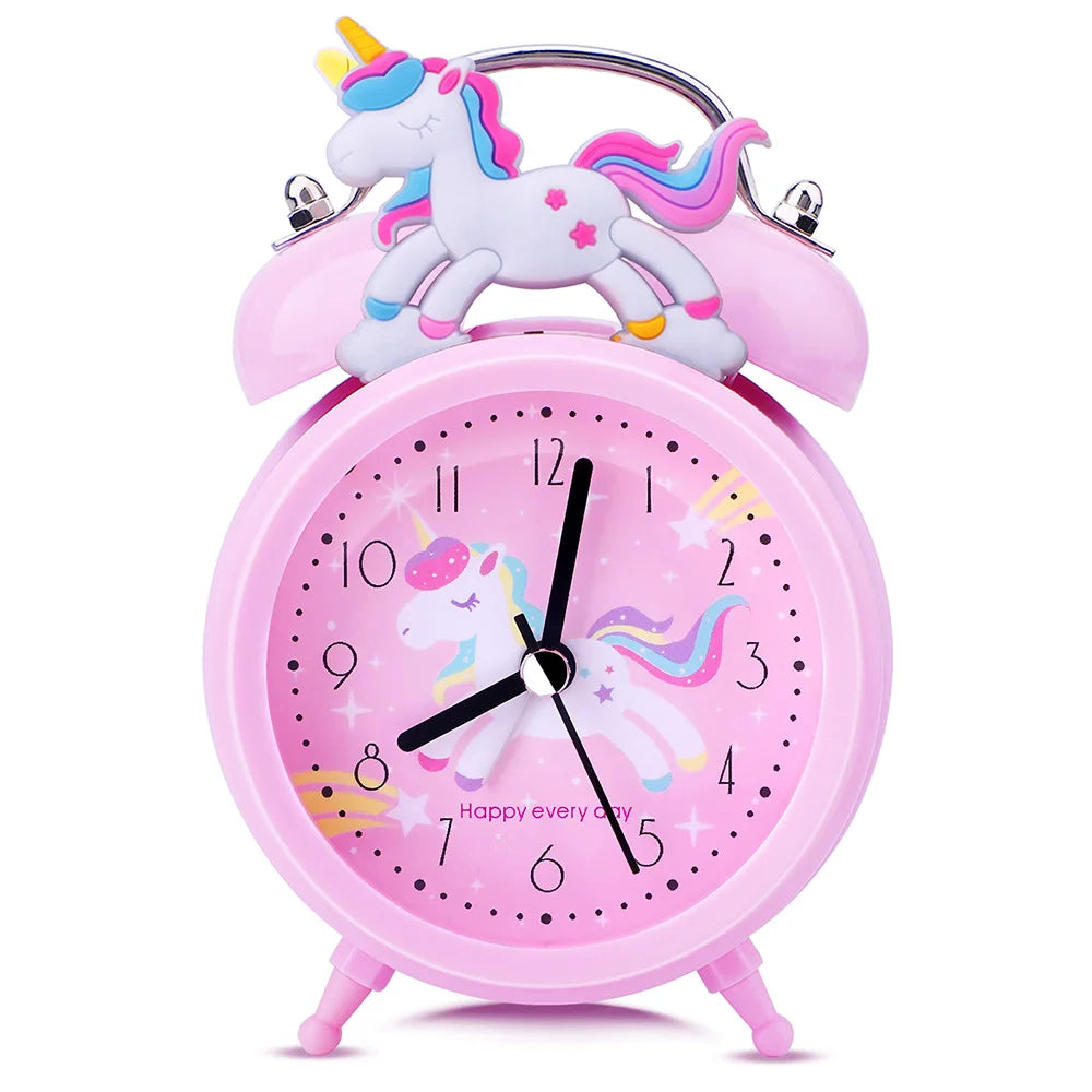 Unicorn Alarm Clock for Kids - Dual Bell, Glow Dial, Analog