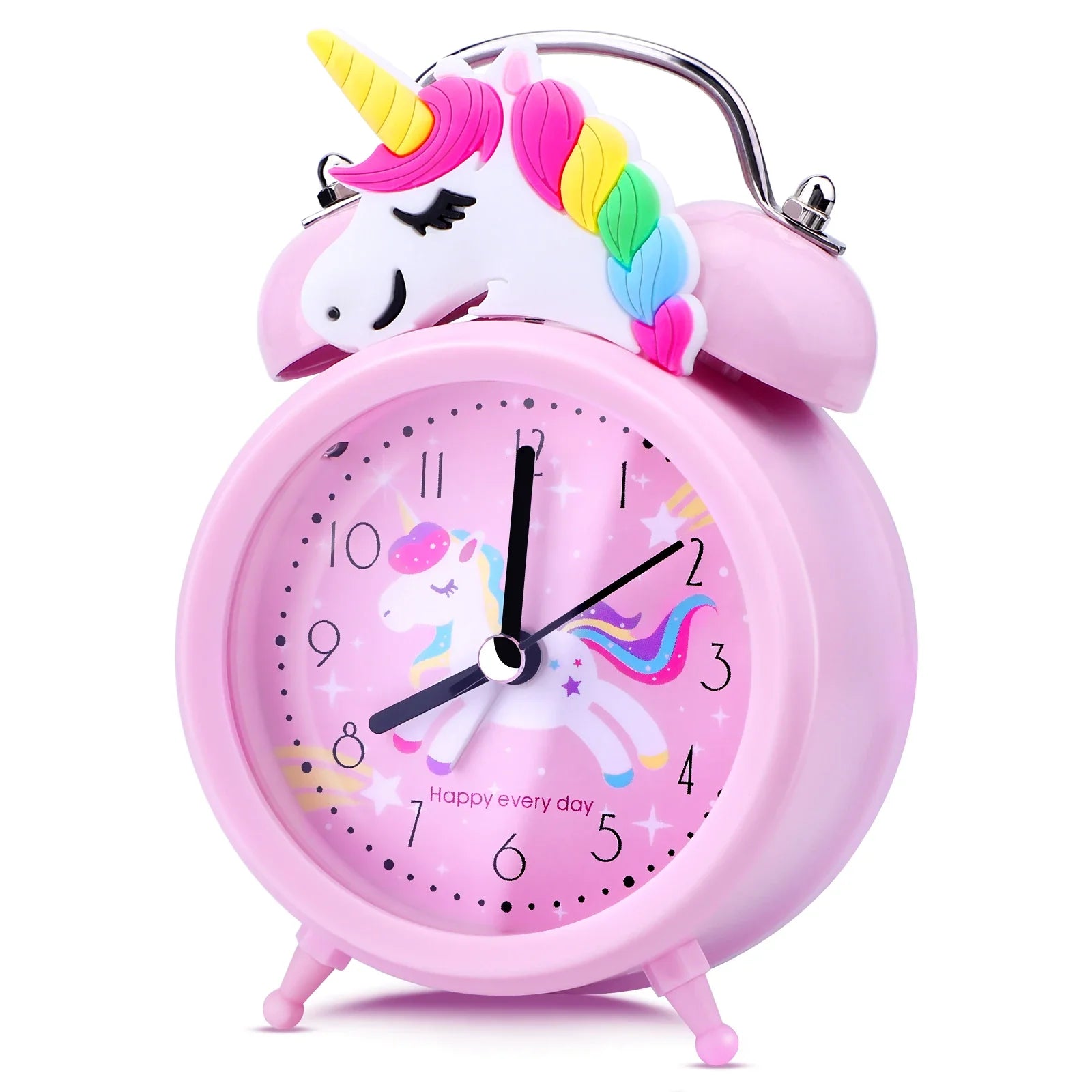 Unicorn Alarm Clock for Kids - Dual Bell, Glow Dial, Analog