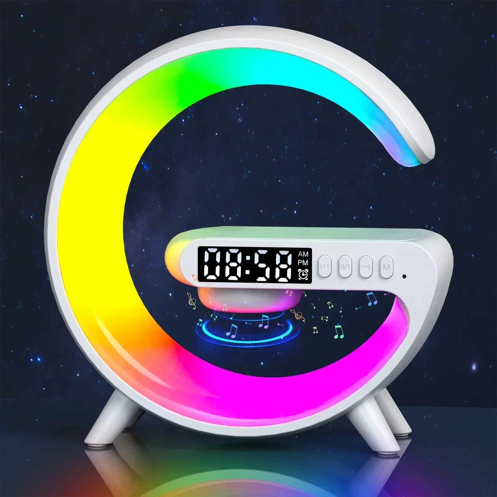 RGB Alarm Clock with Wireless Charger