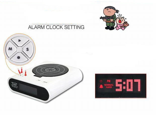 Pistol Target Alarm Clock