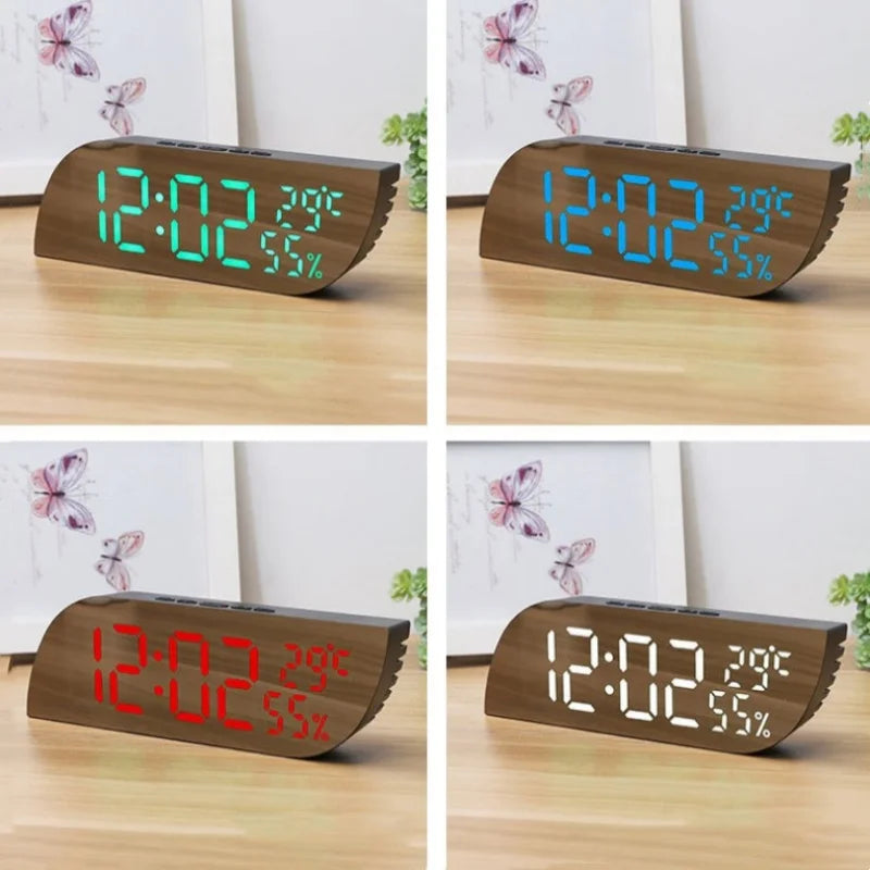 LED Digital Alarm Clock with Temperature and Humidity Display