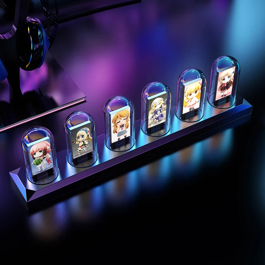 Futuristic Nixie LED Clock - Aluminum Body, DC Powered