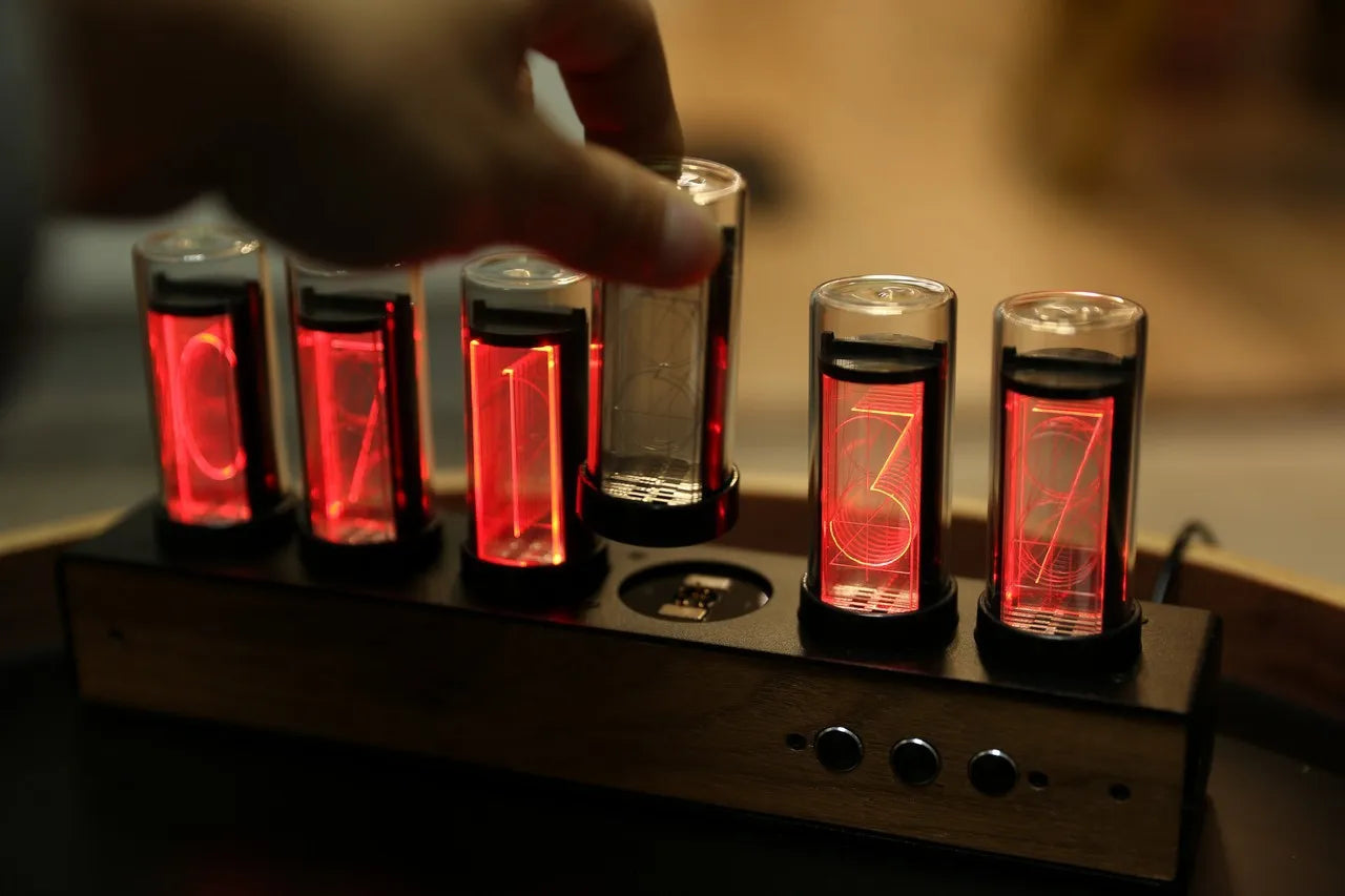 Vintage Wood Nixie Tube Clock