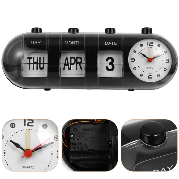Retro Flip Calendar Clock
