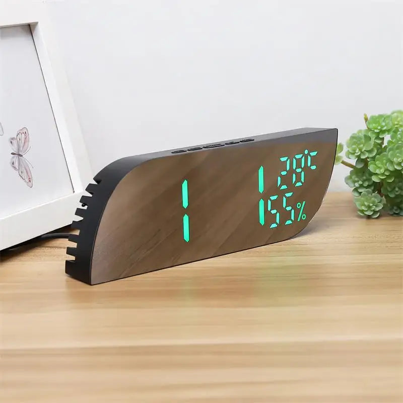 LED Digital Alarm Clock with Temperature and Humidity Display