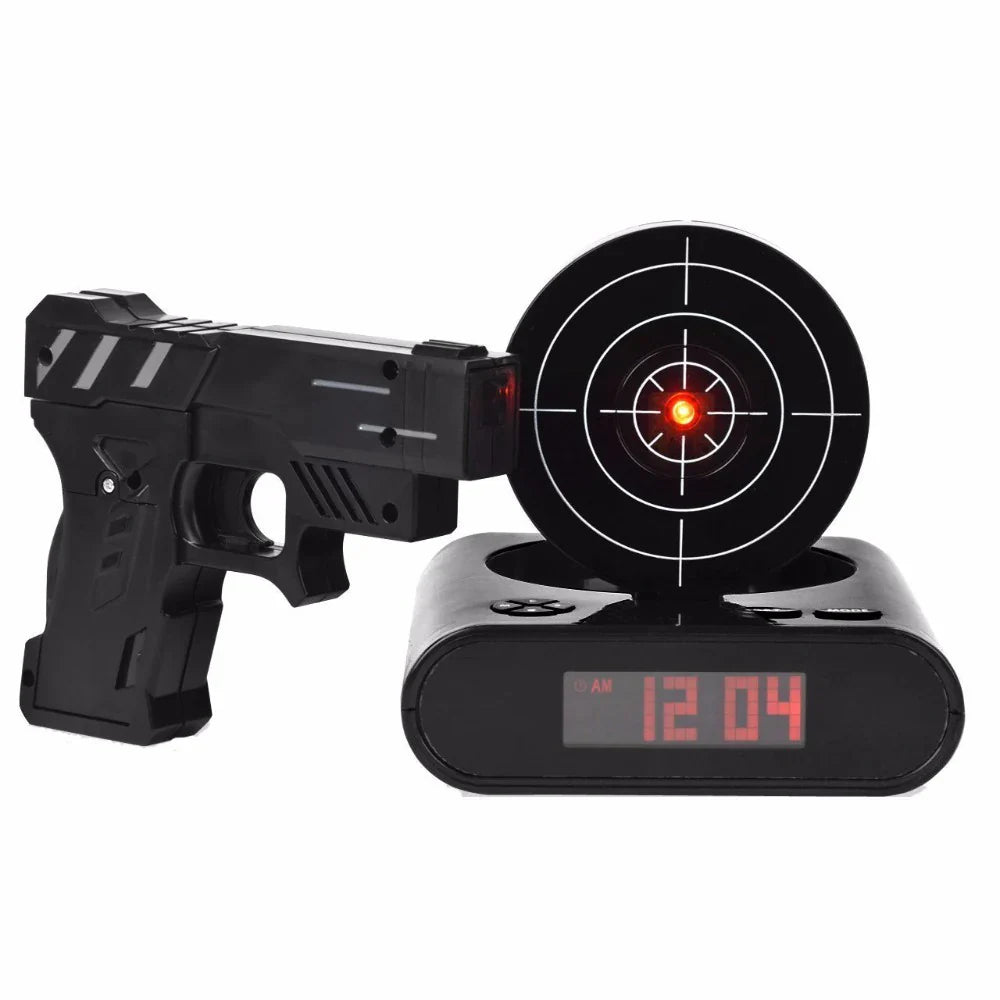 Pistol Target Alarm Clock