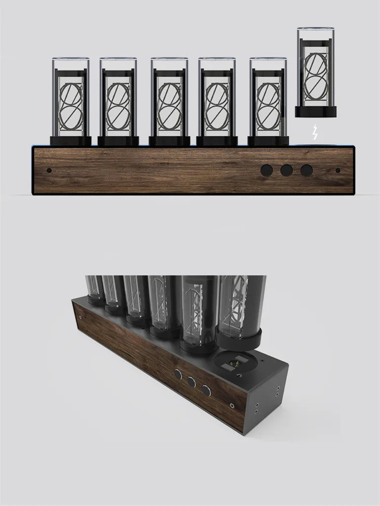 Vintage Wood Nixie Tube Clock