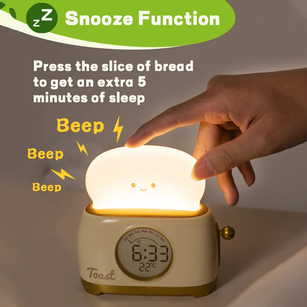 Green and yellow kids alarm clock color options side by side