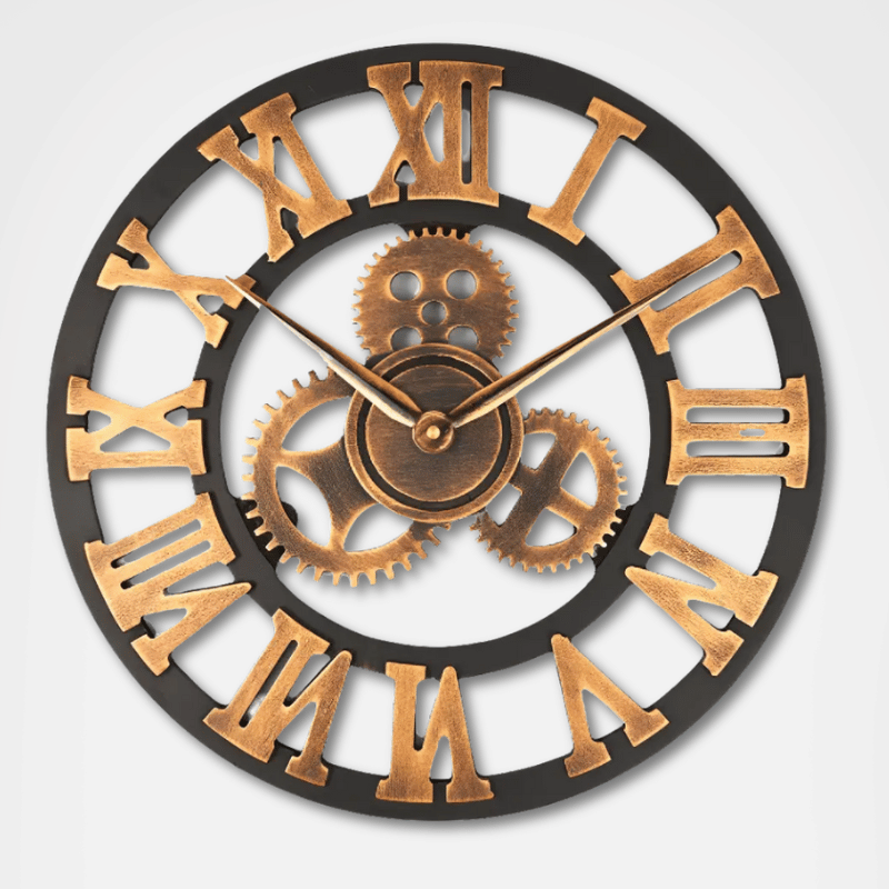 Vintage Roman Gear Wall Clock