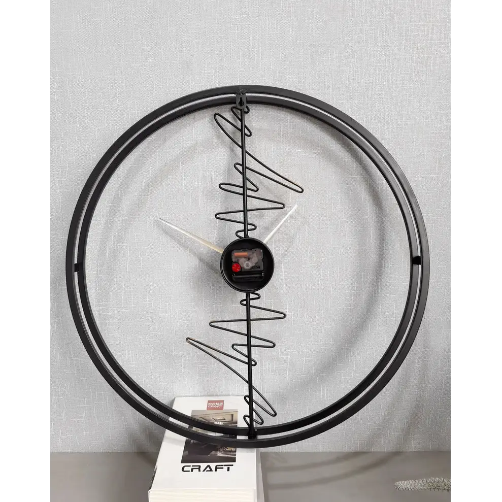 Abstract circle wall clock styled in contemporary home office decor