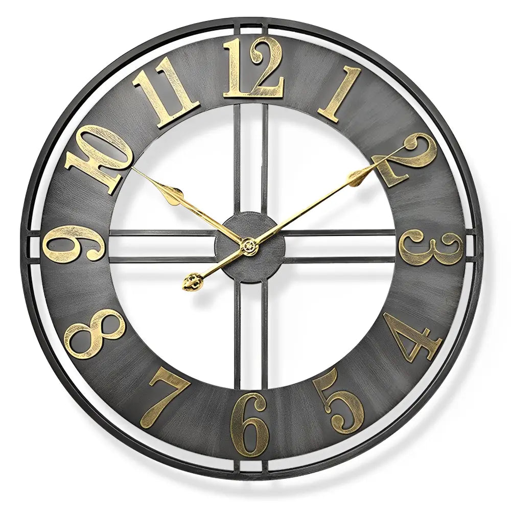 Aged Metal Loft Wall Clock - Industrial Vintage 60 cm