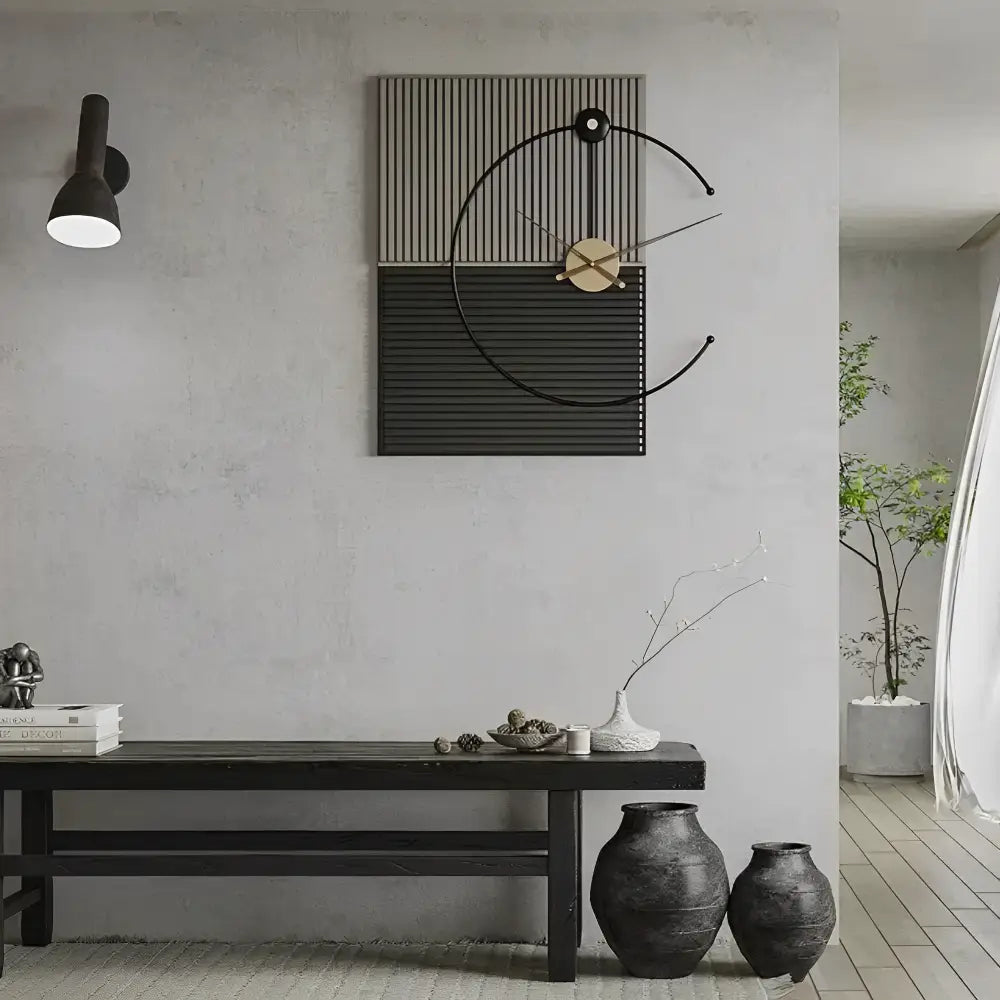 Architect wall clock 64 x 71 cm industrial design front view