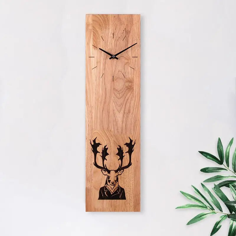 Bamboo wall clock displayed in a modern living room setting