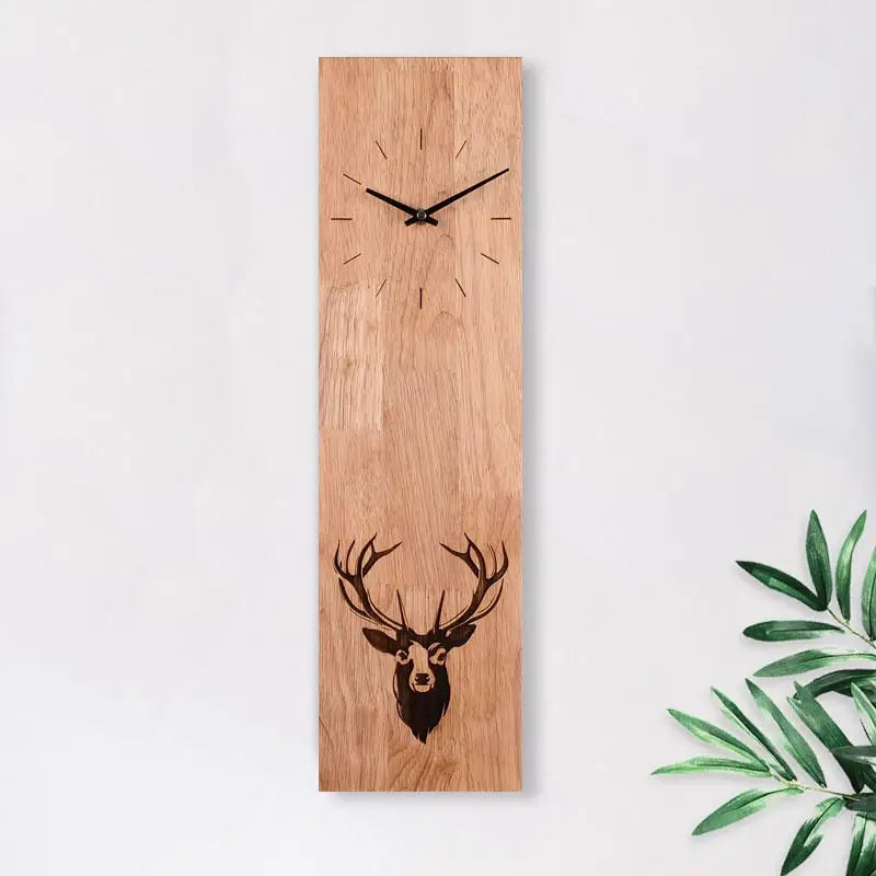 Bamboo wall clock hanging in a minimalist kitchen interior