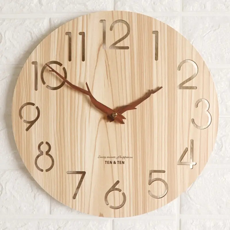 Bamboo wall clock side profile showing 9mm slim depth